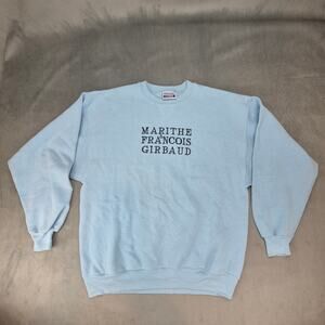 Marithe Francois Girbaud 90's Vintage Embroidered Sweatshirt Light Blue Unisex